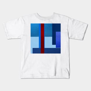 ART leather in blue with red Kids T-Shirt